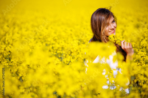 In field of flowers