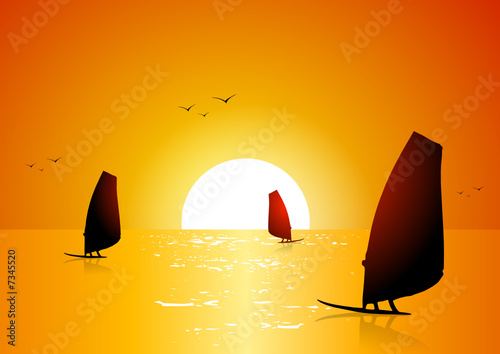 Windsurf at sunset