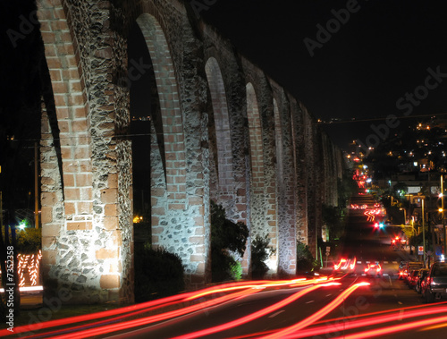 Historic aqueduct in Queretaro, Mexico.
