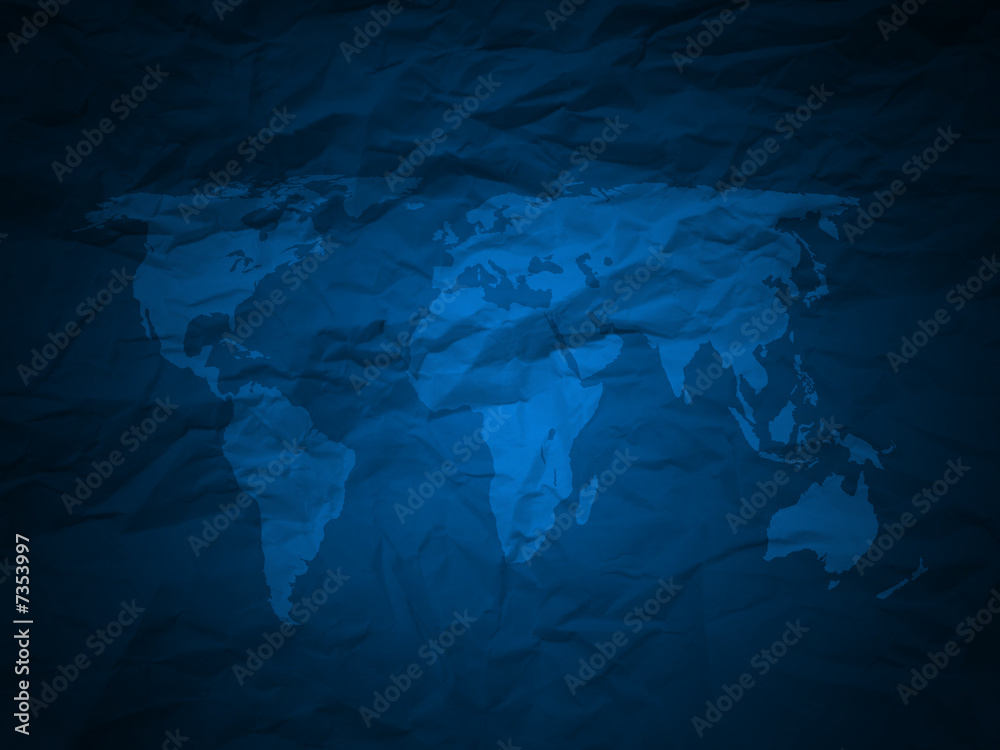 Naklejka premium world map blue texture