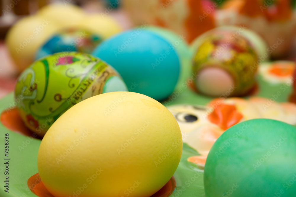 colored easter eggs