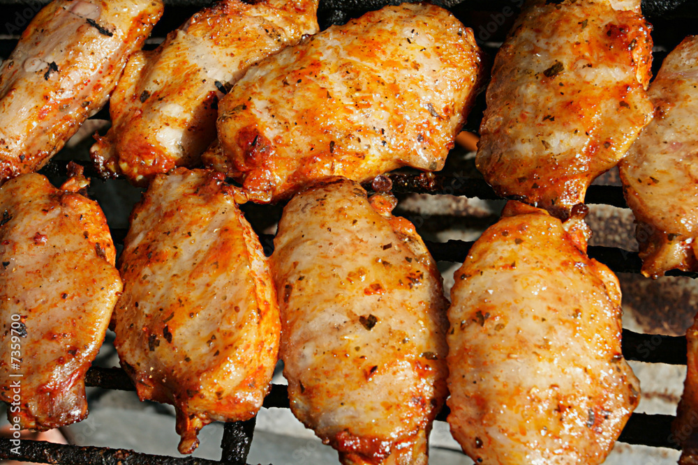 chicken wings on a barbecue