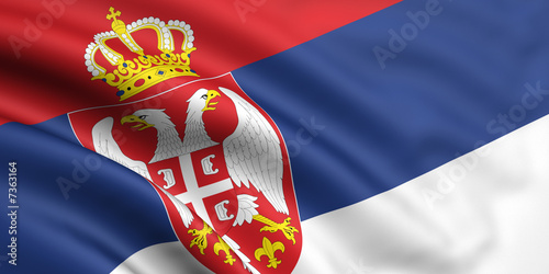 Flag Of Serbia photo