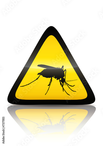 Symbole de danger moustique (reflet métal) 