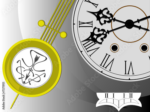 Background antiquarian clock