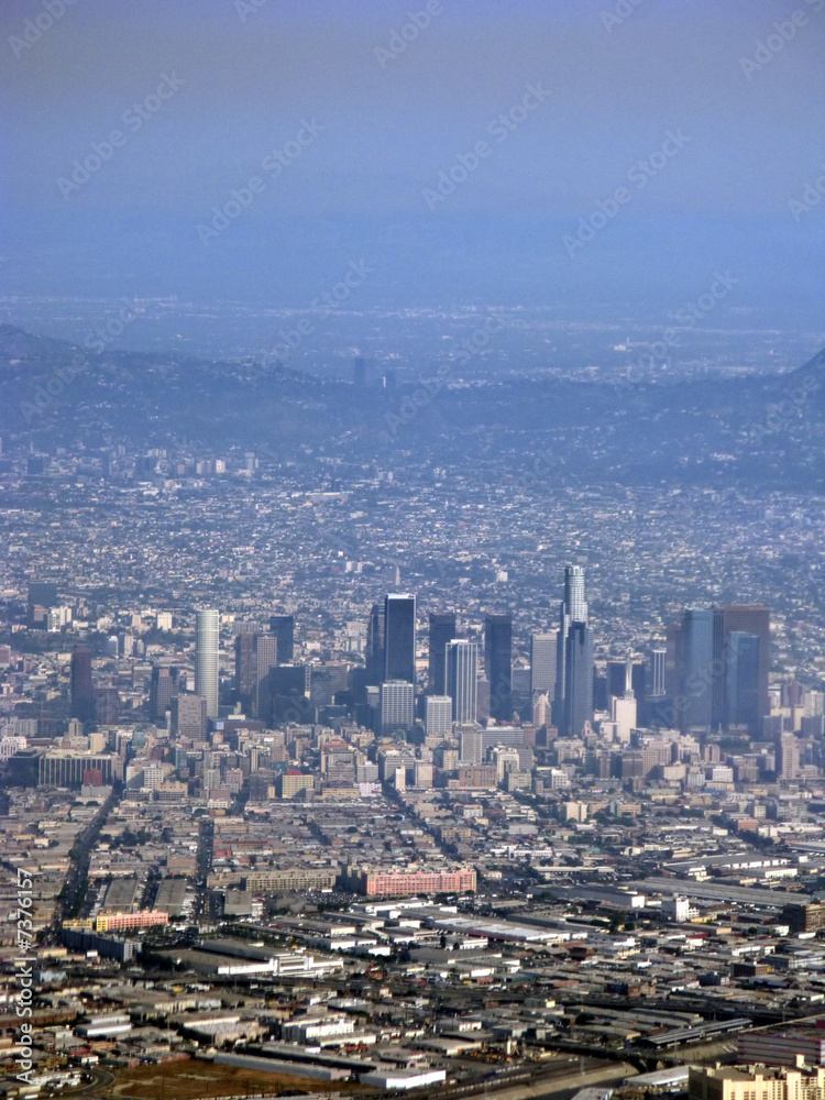 Aerial view of Downtown West Los Angeles
