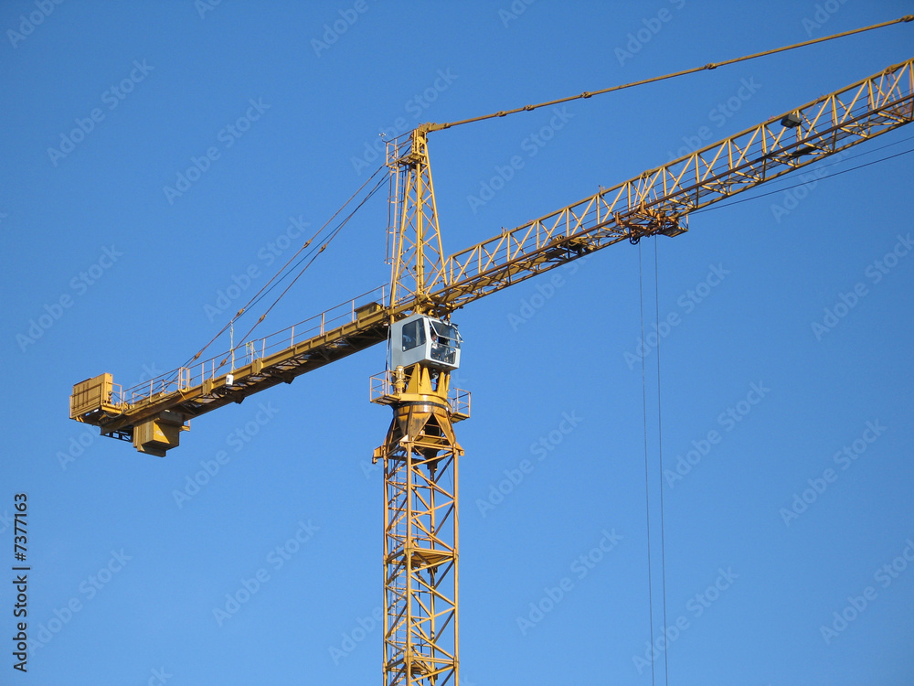 yellow construction cranes
