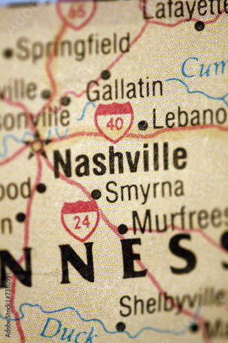 Map of Nashville Tennessee