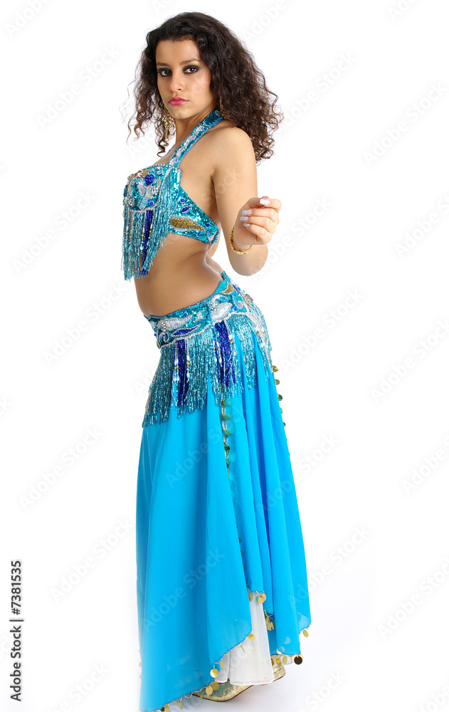 girl dances east dance isolated on white background girl dances east dance isolated on white background