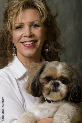 Mature woman and her dog