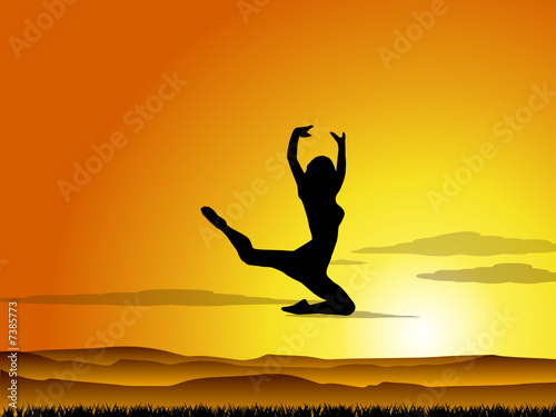 Dancing at sunset