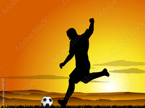 football player at sunset