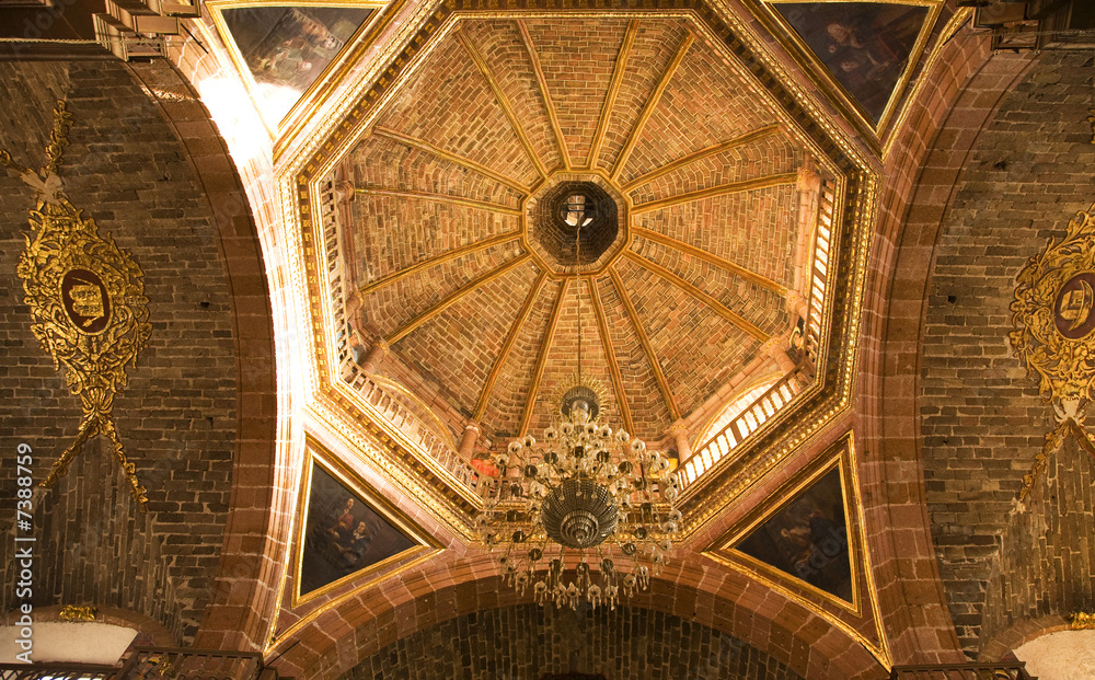 Orange Brick Dome Parroquia Archangel Church San Miguel Mexico