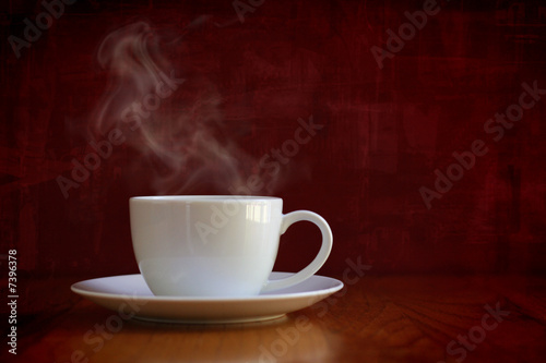 Steaming white cup