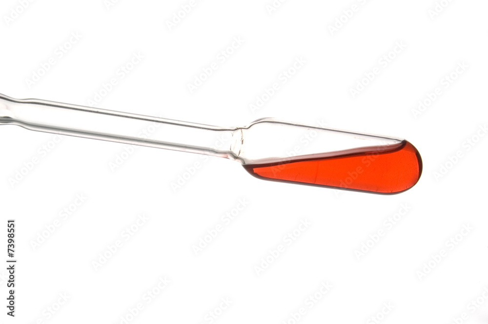 red retort with liquids red retort with liquids