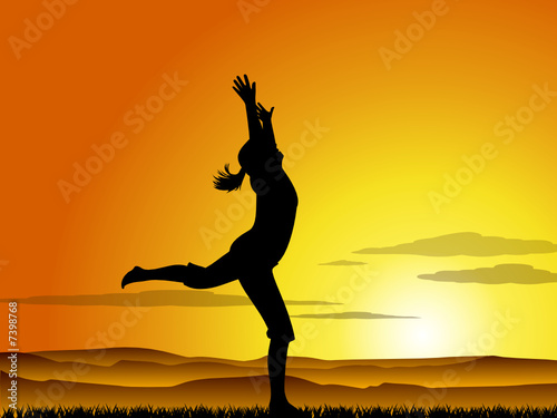 Girl at sunset