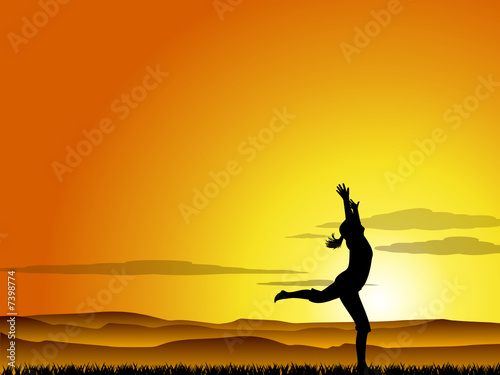 Girl at sunset