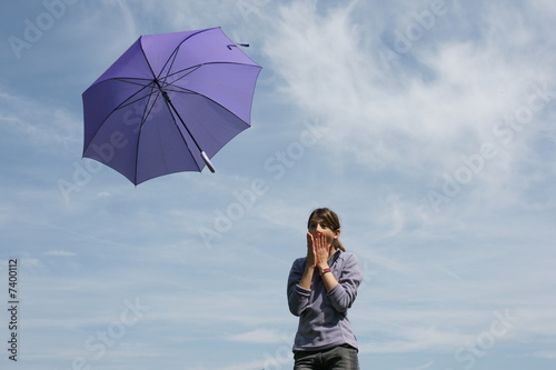 le parapluie s'envole