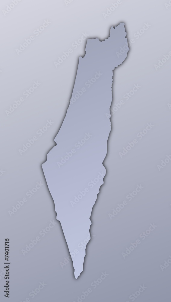 Israel map filled with metallic gradient. Mercator projection.