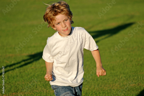 boy running in the park