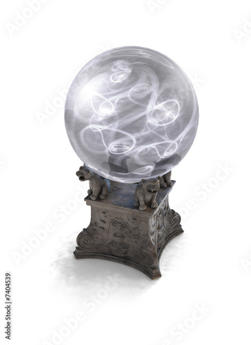 BOLA DE CRISTAL Y PIEDRA