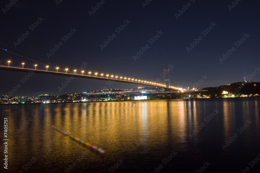 Bosporus bridge by night