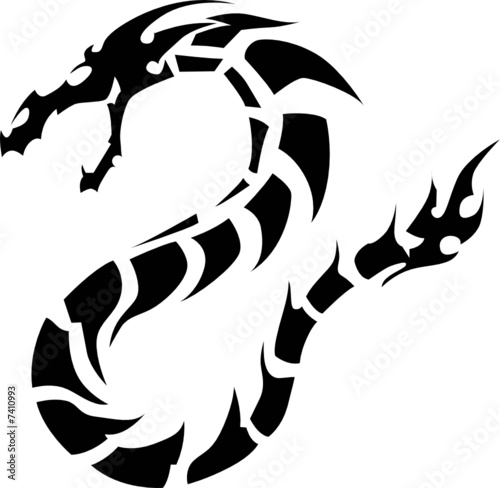 Tribal Dragon Tattoo