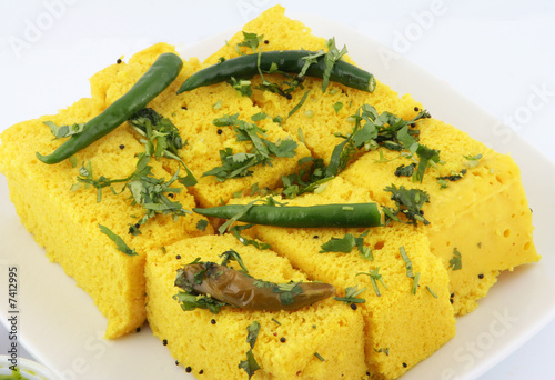 dhokla in a plate