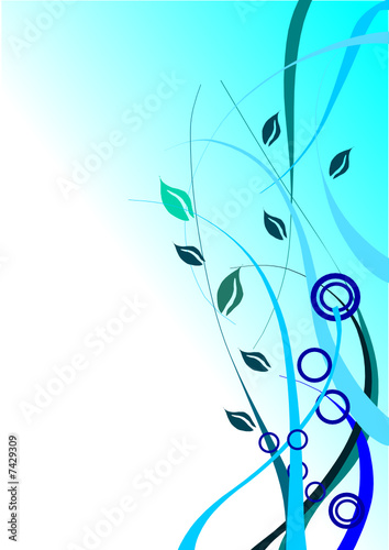 illustration vectorielle florale bleu