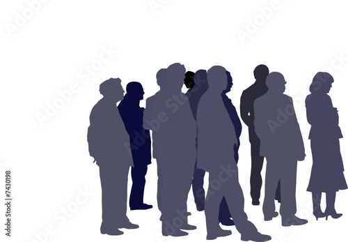 group of people standing silhouette