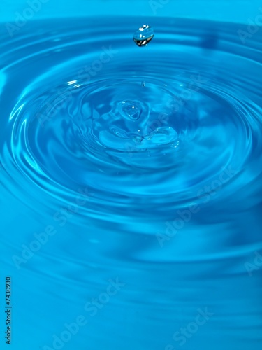 Blue water drop splash