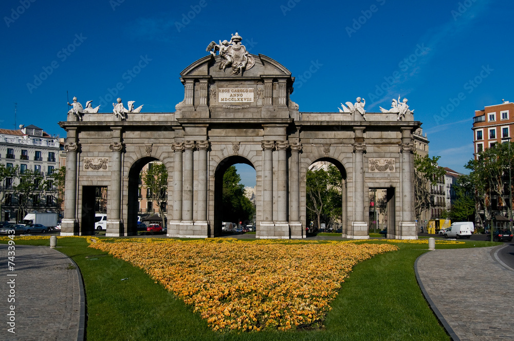 Alcala Door (Puerta de Alcala) in Independence Square. Madrid