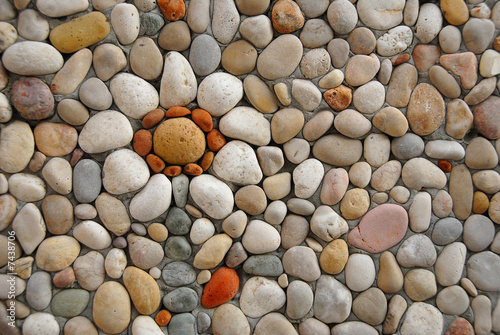 Flower made of  pebbles 