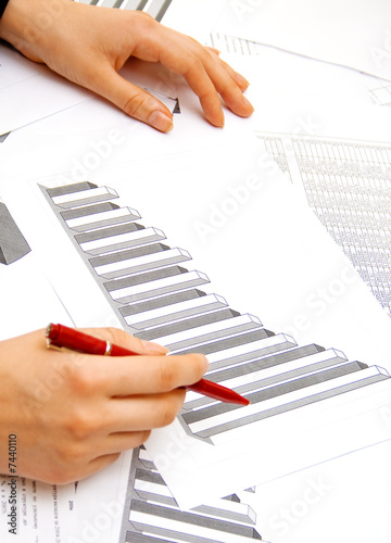 business lady and graphs