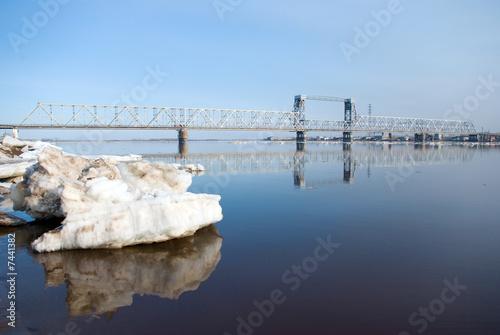 Railway bridge by springtim photo