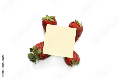note paper on strawberry