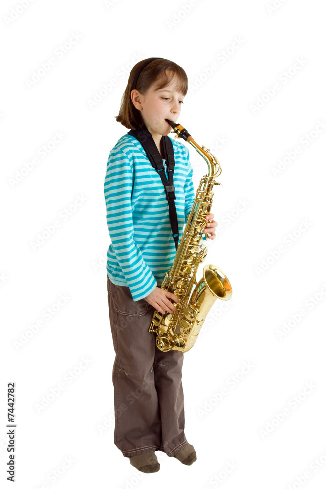 Naklejka premium Saxophone Practice