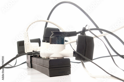 Overloaded power strip photo