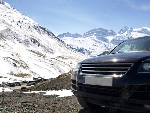 SUV car in the snow