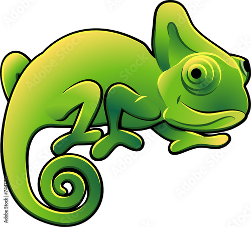 Cute Chameleon Vector Illustration
