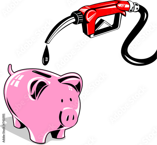 Gasoline pump  and piggy bank