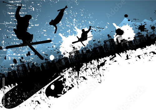Bilde på lerret Ski freestyle abstract background