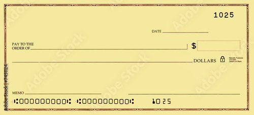 Blank Check with False Numbers