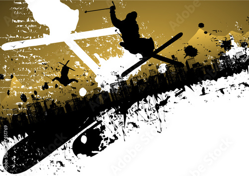 Foto Ski freestyle abstract background