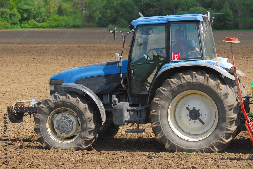 Fototapeta premium farmer plowing the field