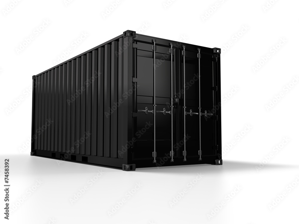 3D render of a freight container on white background 3D render of a freight container on white background