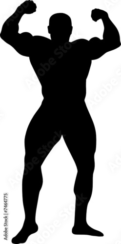 sport illustration. vector silhouette of bodybuilder