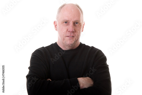Old Guy in Black Shirt with Arms Crossed