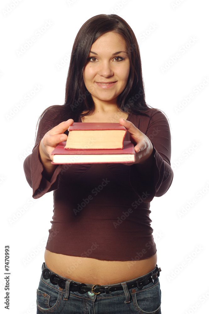 woman with books woman with books