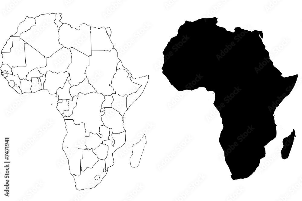 Africa Map Vector Countries Stock Vector Adobe Stock
